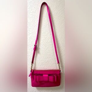 Kate Spade Leather  Hot Pink Crossbody Purse Very Good Pre-Owned Condition